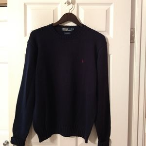 Polo navy crew neck sweater, sz M
